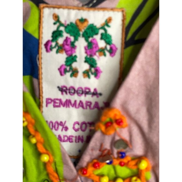 Anthropologie Midi Beaded Dress Green Floral Roopa Pemmaraju Size XS NEW - Picture 10 of 10